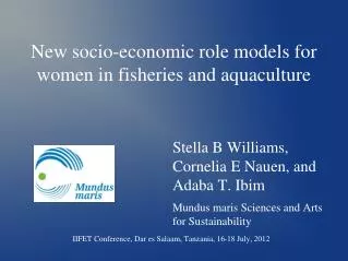 New socio-economic role models for women in fisheries and aquaculture