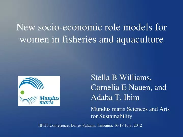 new socio economic role models for women in fisheries and aquaculture