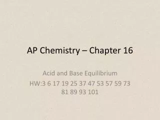 AP Chemistry – Chapter 16