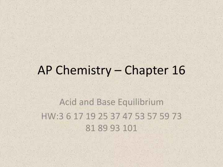 ap chemistry chapter 16