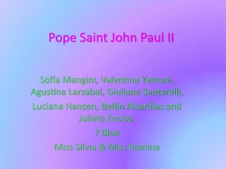 pope saint john paul ii