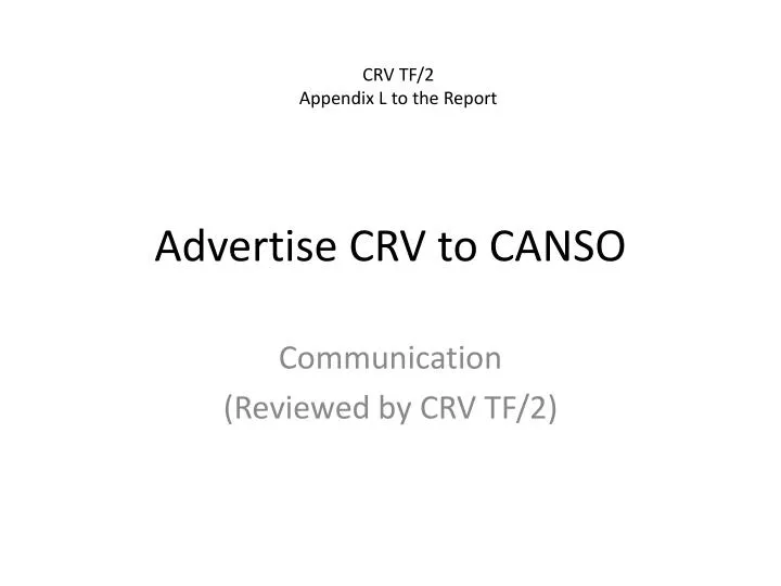 advertise crv to canso