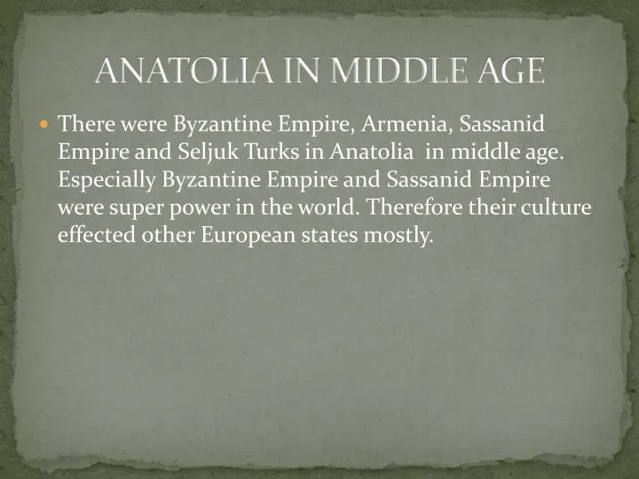 anatolia in middle age