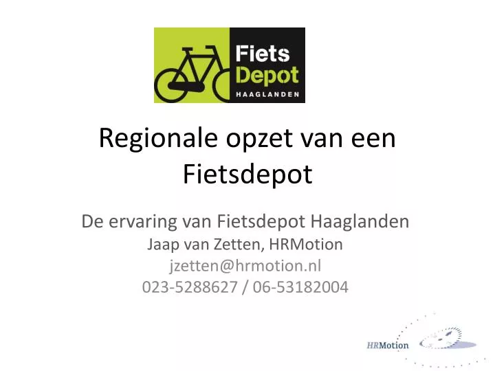 regionale opzet van een fietsdepot