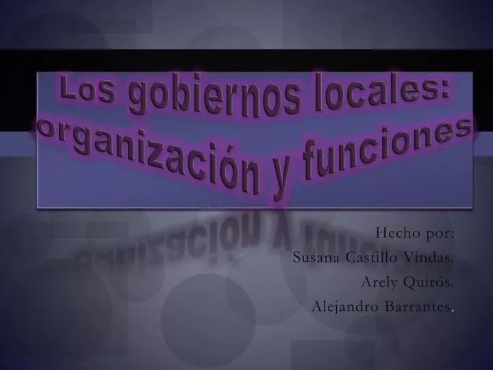 lo s gobiernos locales organizaci n y funciones