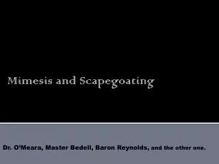 Mimesis and Scapegoating