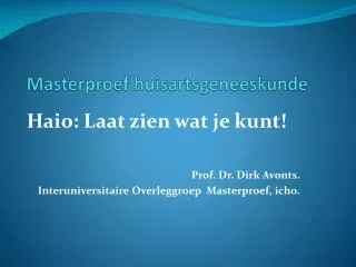 masterproef huisartsgeneeskunde