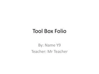 Tool Box Folio