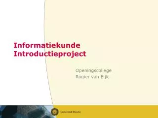 informatiekunde introductie p roject