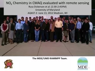 The MDE/UMD RAMMPP Team.