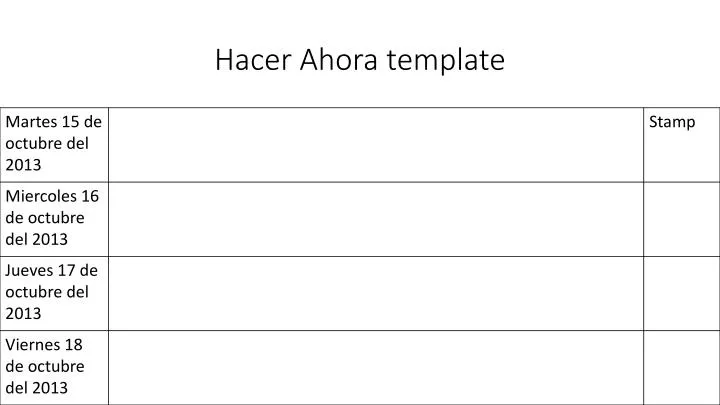 hacer a hora template