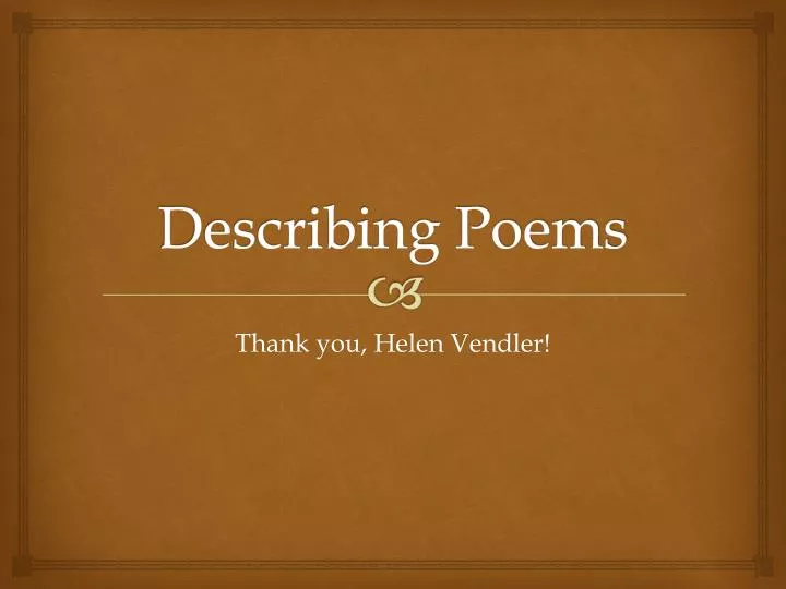 describing poems