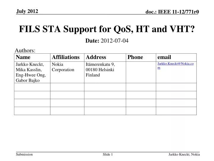fils sta support for qos ht and vht