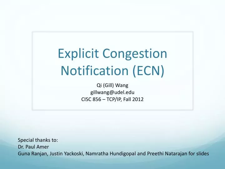 explicit congestion notification ecn