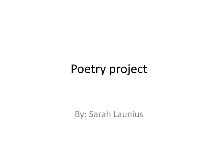 poetry project