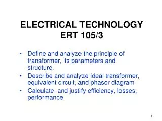 ELECTRICAL TECHNOLOGY ERT 105/3
