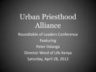 Urban Priesthood Alliance