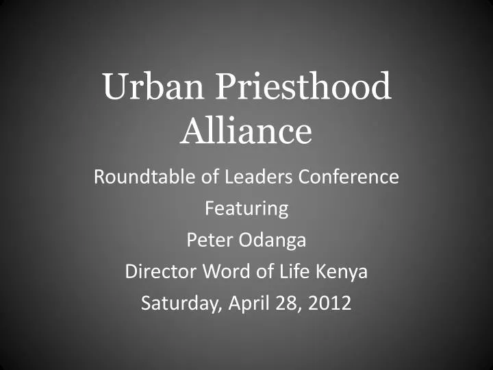 urban priesthood alliance