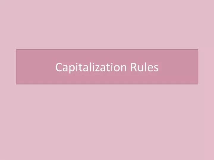 capitalization rules