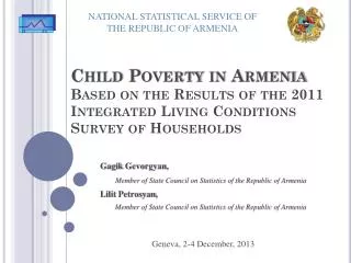 NATIONAL STATISTICAL SERVICE OF THE REPUBLIC OF ARMENIA