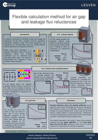 Flexible calculation method for air gap and leakage flux reluctances