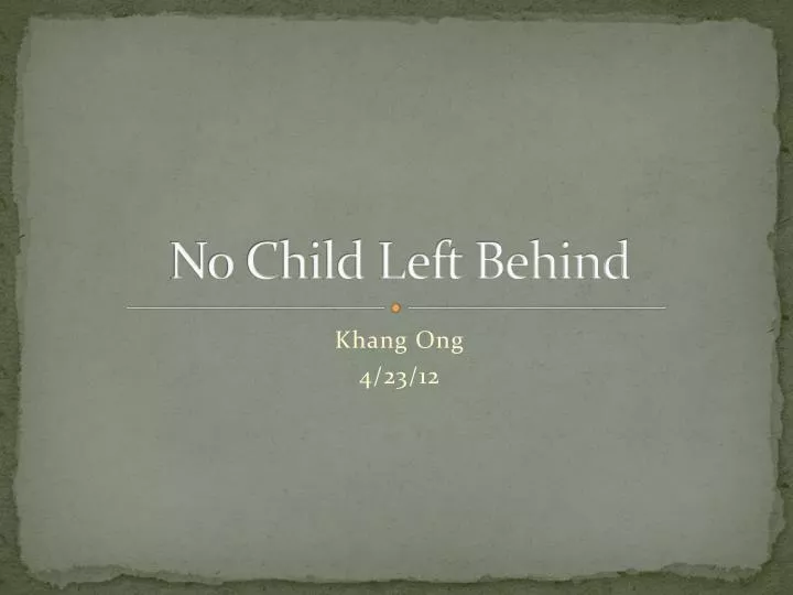 no child left behind