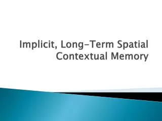 Implicit, Long-Term Spatial Contextual Memory