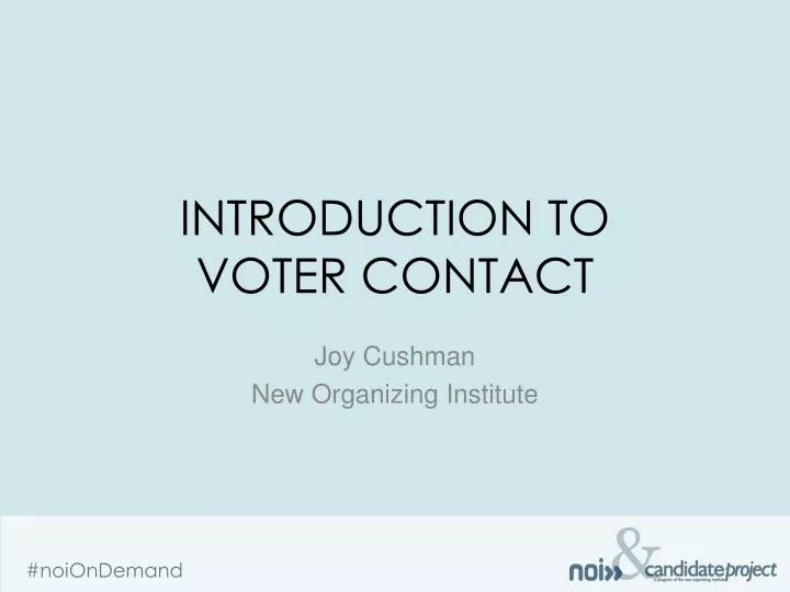 introduction to voter contact