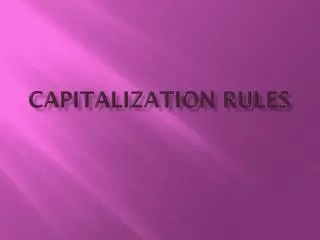Capitalization Rules