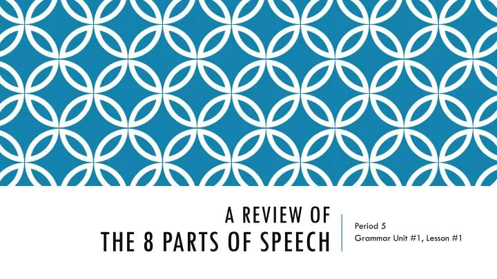 a review of the 8 parts of speech