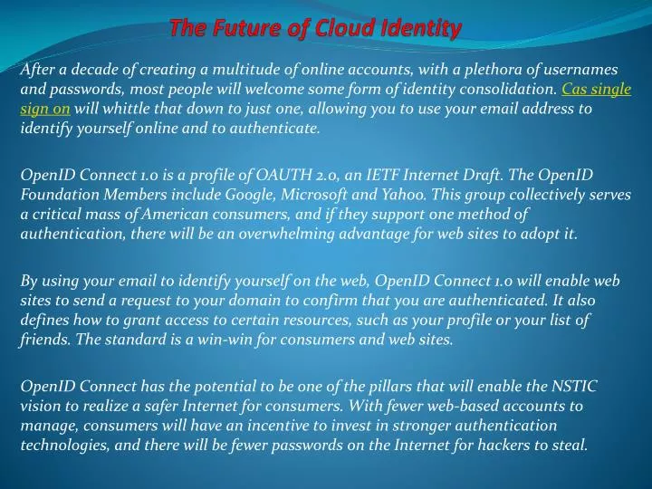the future of cloud identity