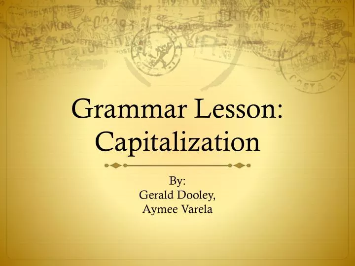 grammar lesson capitalization