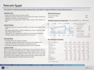 Investment case Egypt's sole fixed-line telecommunication operator.