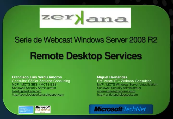 serie de webcast windows server 2008 r2 remote desktop services