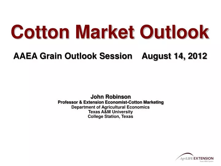 cotton market outlook
