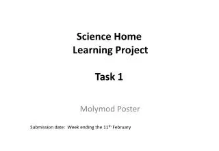 Science Home Learning Project Task 1