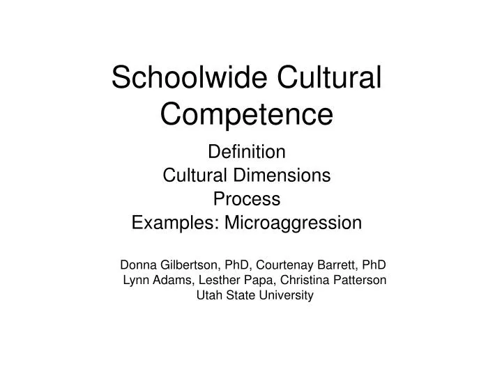 schoolwide cultural competence