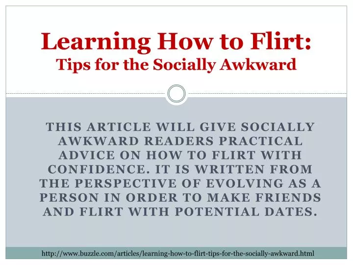 learning how to flirt tips for the socially awkward
