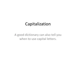 Capitalization