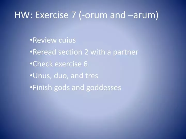 hw exercise 7 orum and arum