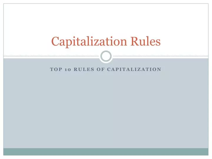 capitalization rules