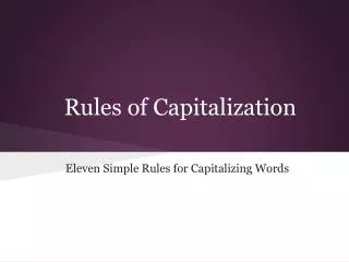 Rules of Capitalization