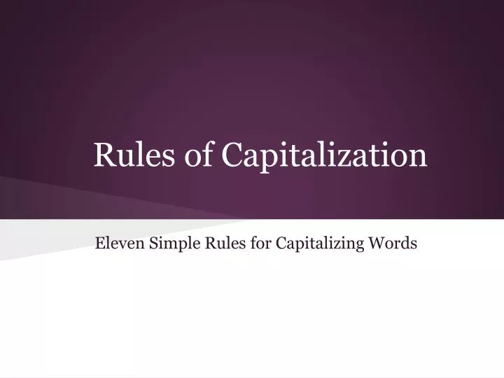 rules of capitalization