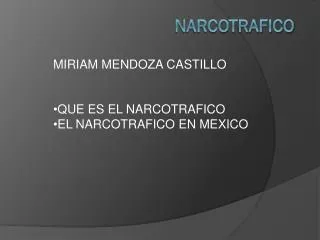 narcotrafico