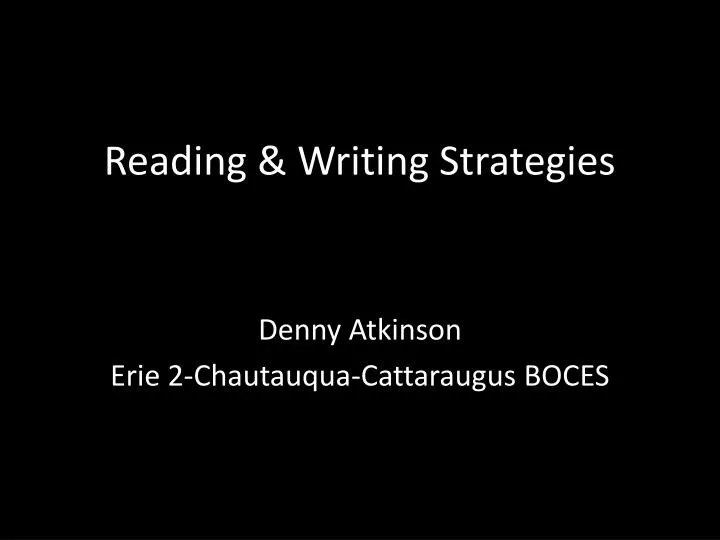 reading writing strategies