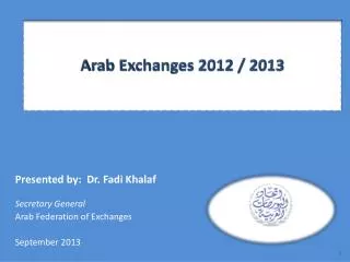 Arab Exchanges 2012 / 2013