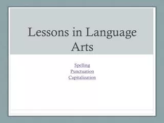lessons in language arts