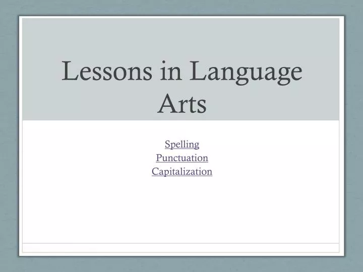 lessons in language arts
