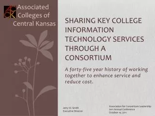 Sharing Key College Information Technology Services Through a Consortium