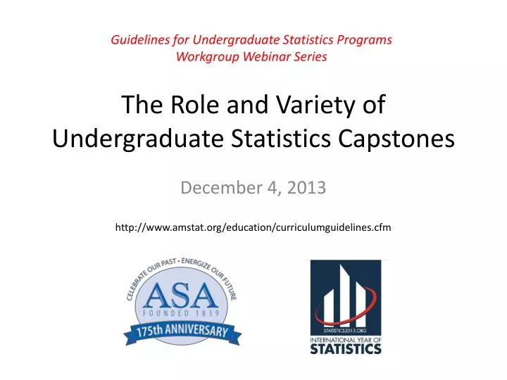 the role and variety of undergraduate statistics capstones